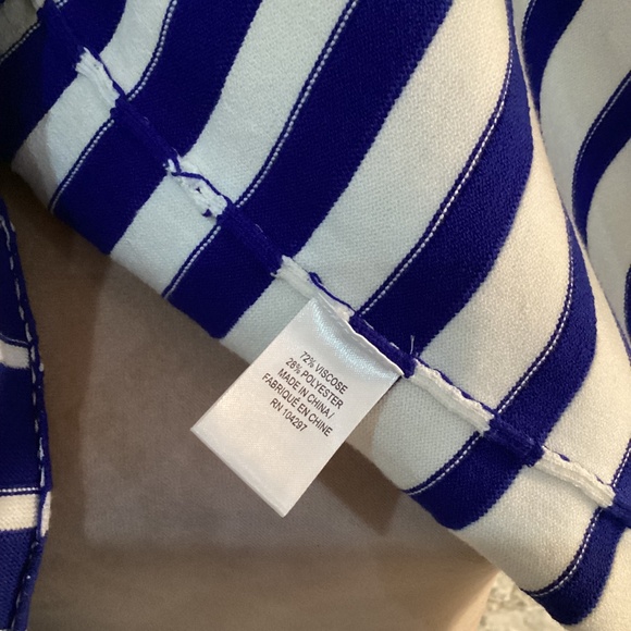 Milly "Degrade" Blue and White Striped Fit and Flare Dress - Picture 11 of 11